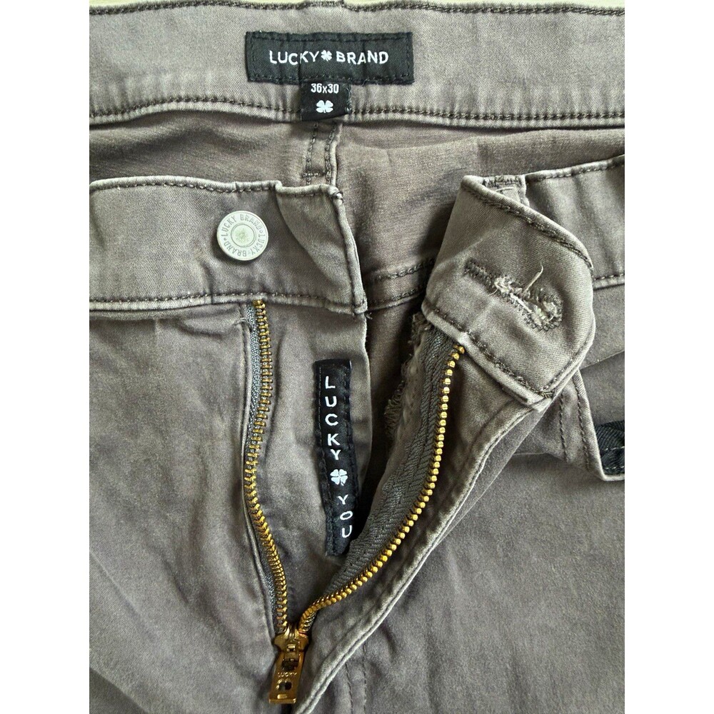 Lucky Brand Men Gray Denim Jeans 121 Slim Straight Stretch 5-Pocket W36 Dadcore